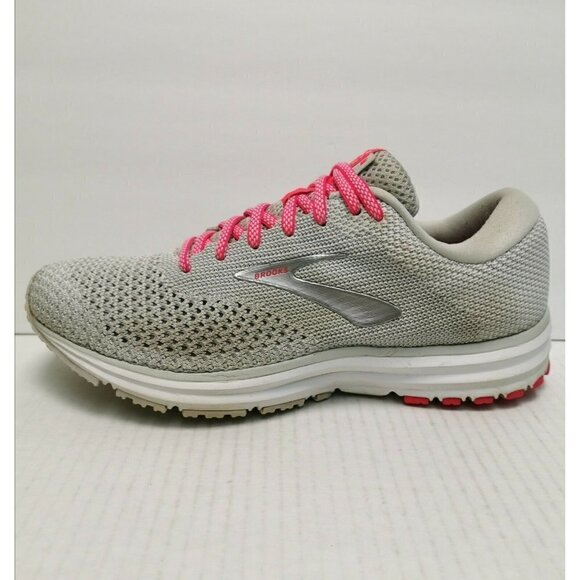 Brooks Women's Revel 2 Light Grey / Pink Running Shoes Size 9 M(B) Sneaker - Picture 1 of 6